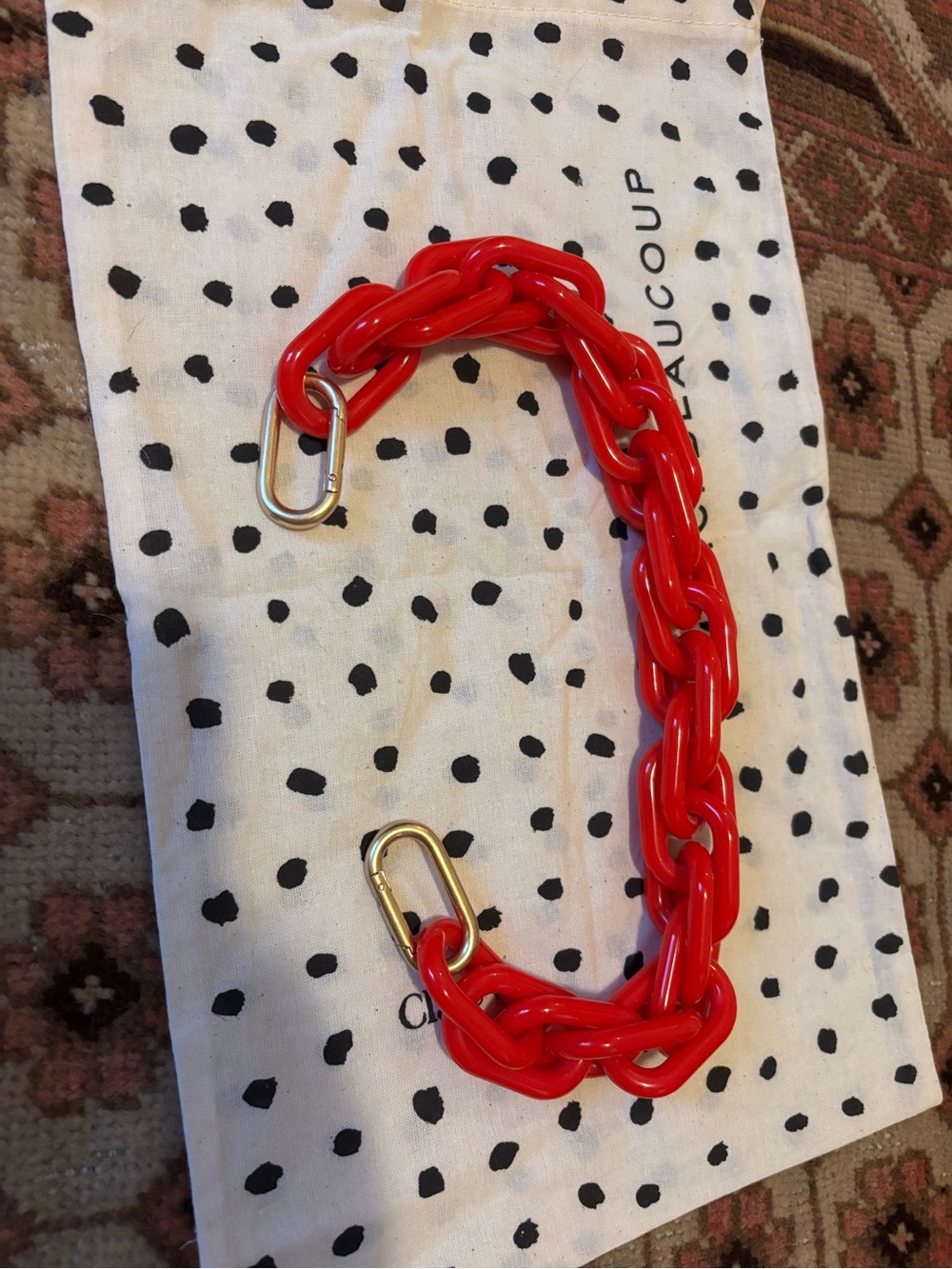 Clare V Shortie Strap - Poppy Resin